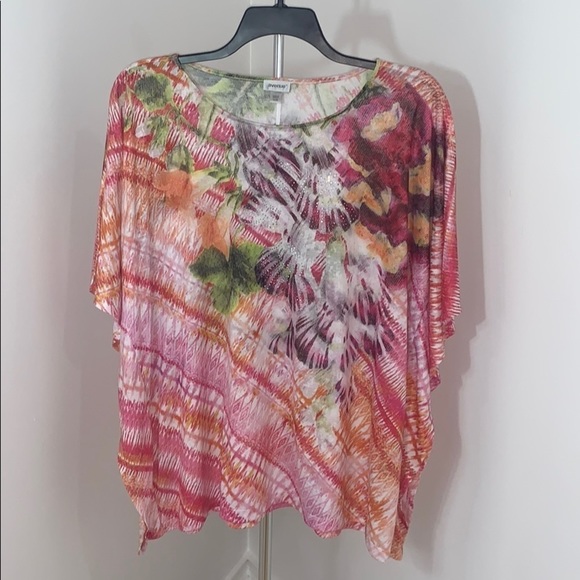 LAST ONE AVAILABLE!! - New Womens Plus Size Embellished Poncho Top Tunic - Picture 1 of 11